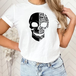 Save a Biker Open your Fucking Eyes and Get Off your Goddamn Phone svg, Biker skull svg, Skeleton svg, Funny biker shirt svg image 5
