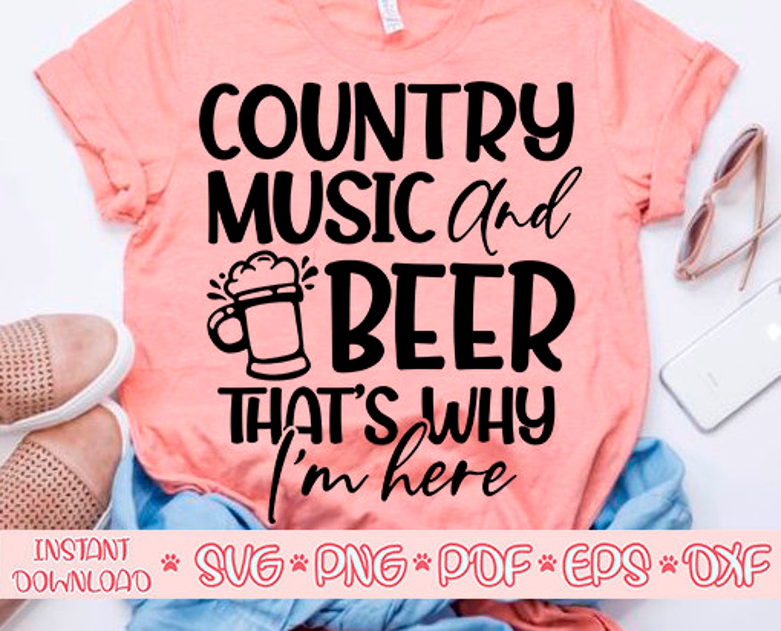 Country Music and Beer That's Why I'm Here Svgcowboy Etsy Canada