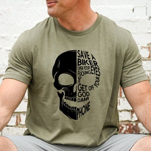 Save a Biker Open your Fucking Eyes and Get Off your Goddamn Phone svg, Biker skull svg, Skeleton svg, Funny biker shirt svg image 4