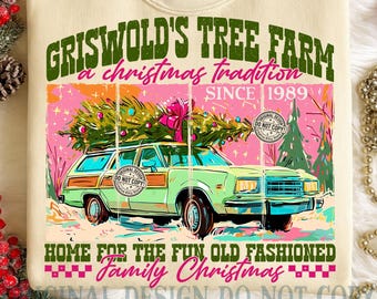 Griswold's Tree Farm PNG, Vintage Christmas Vacation png, Retro Family Holiday Sublimation, Trendy Old Fashioned Xmas Car Tree png