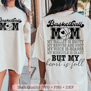 Basketball Mom Minha carteira está vazia svg, Basketball mom svg, Basketball vibes svg, Arquivos svg de bolso frontal e traseiro para cricut