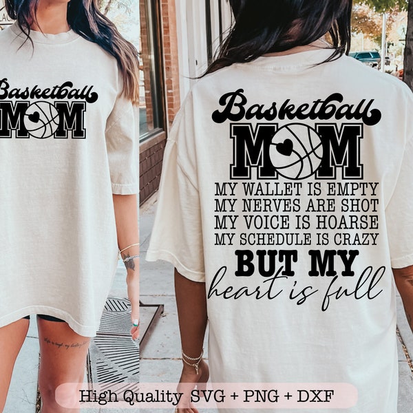 Basketball Mom My Wallet is Empty svg, Basketball mom svg, Basketball vibes svg, Front pocket and back svg files for cricut
