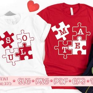 Alma Gêmea SVG, Alma Gêmea svg, Casais combinando svg, Dia dos Namorados svg, Camisa combinando para o Dia dos Namorados svg, Quebra-cabeça de amor svg