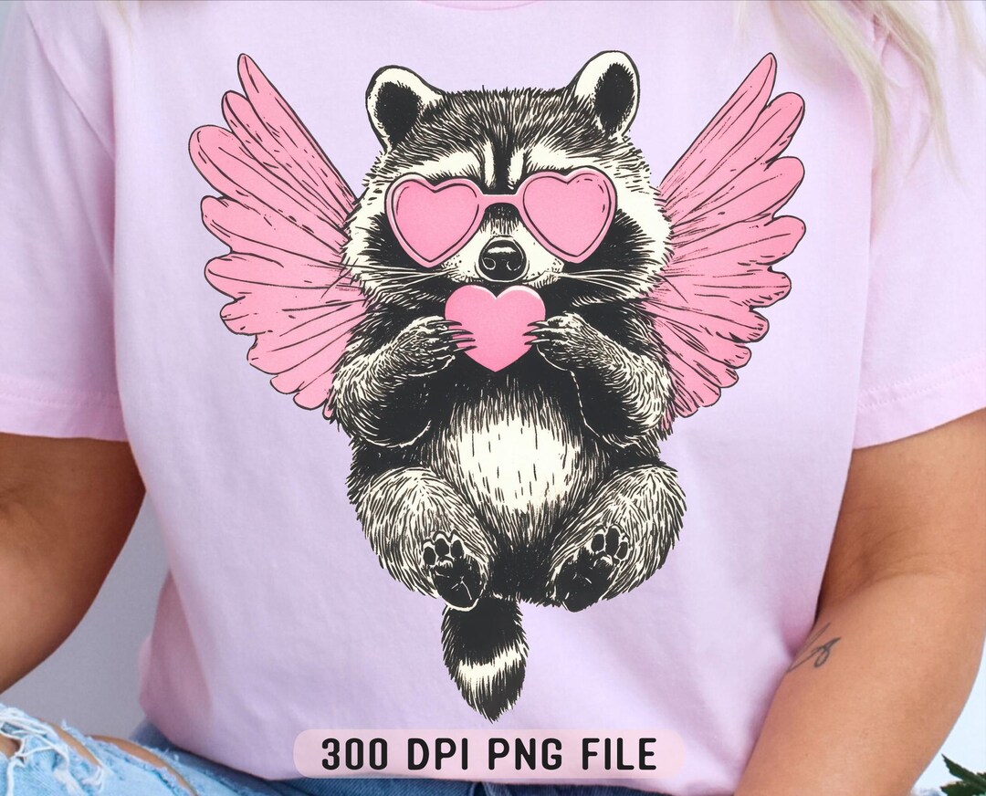 Cupid Raccoon Valentine Raccoon Blowing Bubble PNG, Funny Cupid Raccoon Png, Cute ...