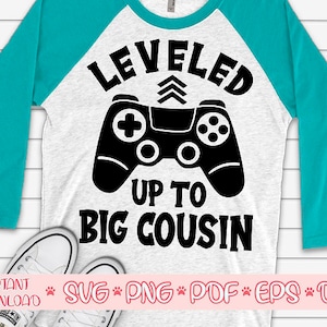 Nivelado hasta Primo Mayor svg, Promovido a primo grande svg, Primo grande svg, Gran primo cut archivo, Diseño de primo grande, Camisa de primo grande svg