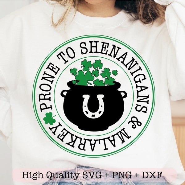 Prone to Shenanigans & Malarkey svg, St Patricks Day svg, Lucky shirt svg, Retro Shenanigans and Malarkey svg