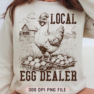Comerciante local de huevos PNG, camiseta de pollo divertida retro PNG, Pascua divertida PNG, amante del pollo de moda PNG, dama de pollo PNG, pollo de granja png