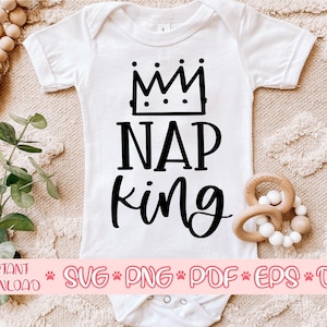Nap koning svg, Baby Onesie svg, Pasgeboren svg, Baby jongen onsie gesneden bestand svg, Baby jongen onsie svg voor cricut