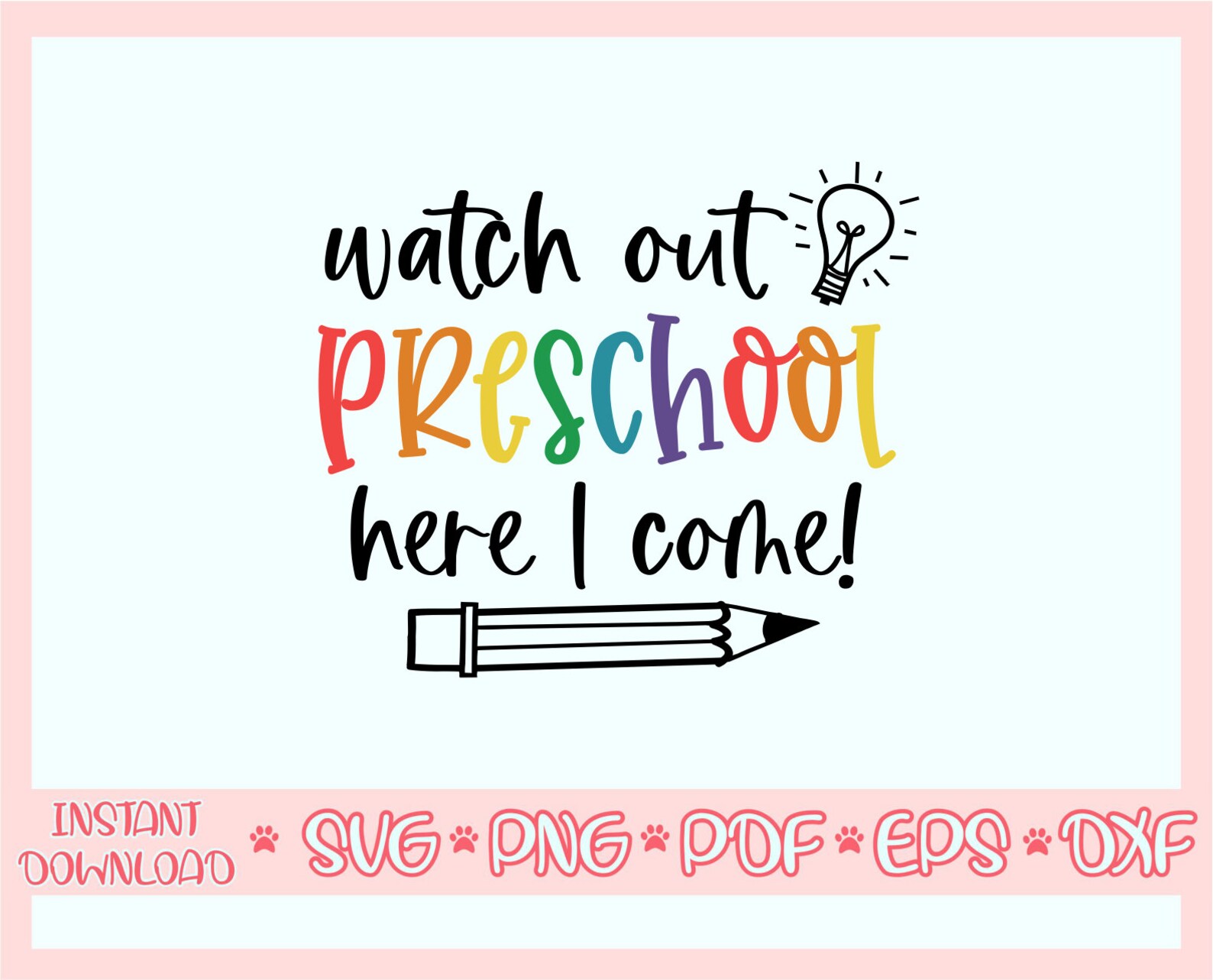 Watch Out Preschool Here I Come Svgpre-k Shirt Svgback to - Etsy