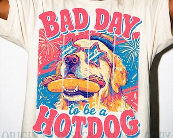 Funny Dog Hotdog 4th of July PNG Sublimation Design (Digital Download)