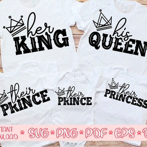 Il suo re svg,Sua Regina svg,Loro principe svg,Loro principessa svg,Famiglia abbinamento svg,Family camicie svg,Coppia svg,Famiglia svg