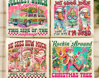 Preppy Funny Christmas PNG Bundle, Retro Santa Goose Cowboy Humor png, Holiday Sarcasm Xmas Trendy Festive Vintage Funny Season Sublimation