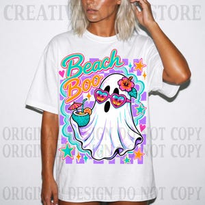 Preppy Summerween PNG, Spooky Summer Vibes Hot Ghoul Summer Beach Boo Haunt Girl Halloween PNG image 9
