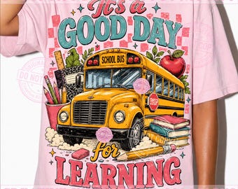Es un buen día para aprender PNG, Lindo autobús escolar, Regreso a clases, Sublimación de la vida del maestro
