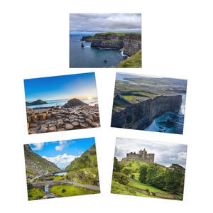 Cartes de voeux authentiques irlandaises pittoresques à plusieurs motifs, cartes postales nature pour toutes les occasions, lot de 5, parfaites pour un remerciement ou un souhait d'anniversaire