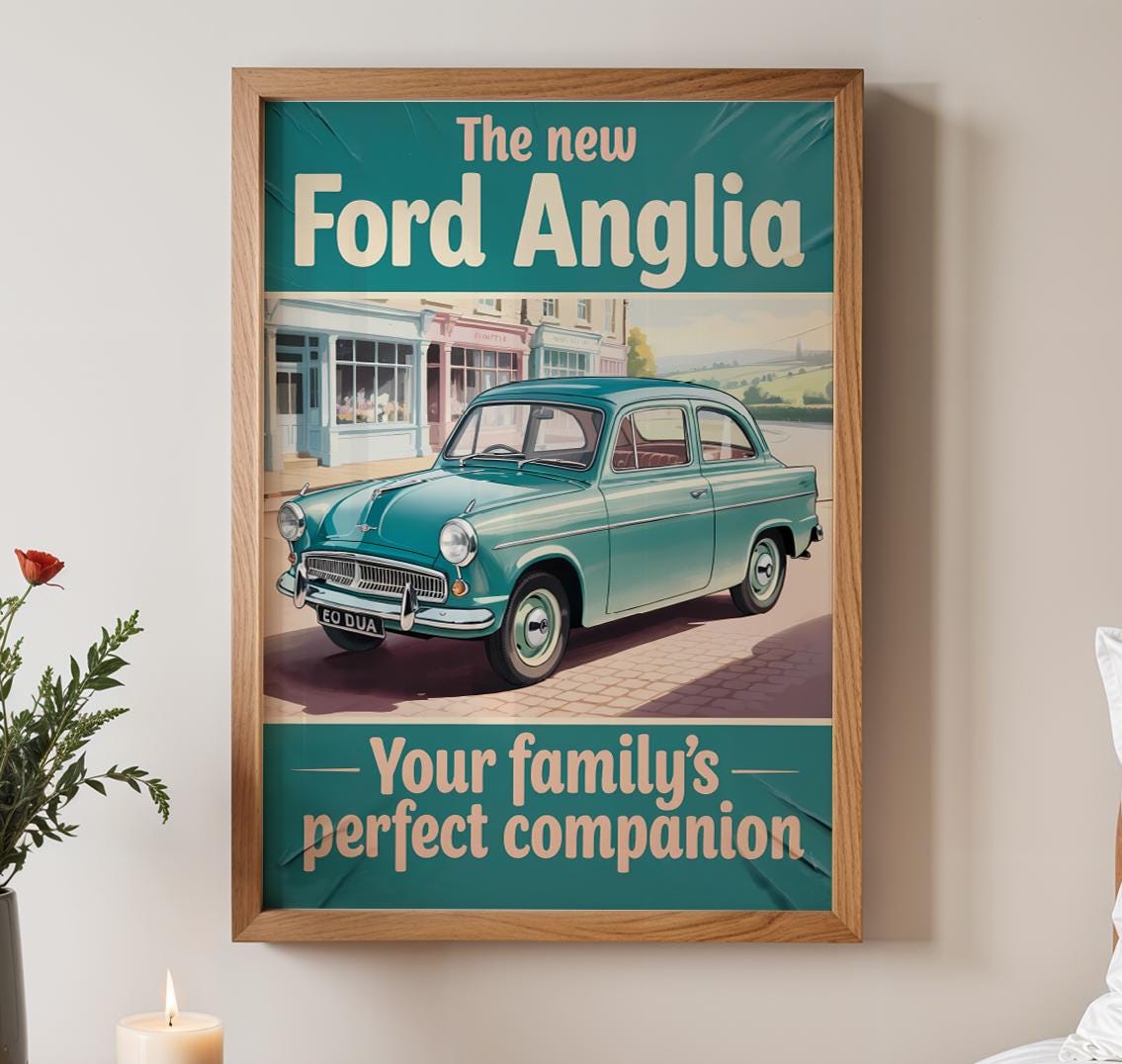 FORD Vintage Car Poster Prints | Retro Automobile Art | Automotive