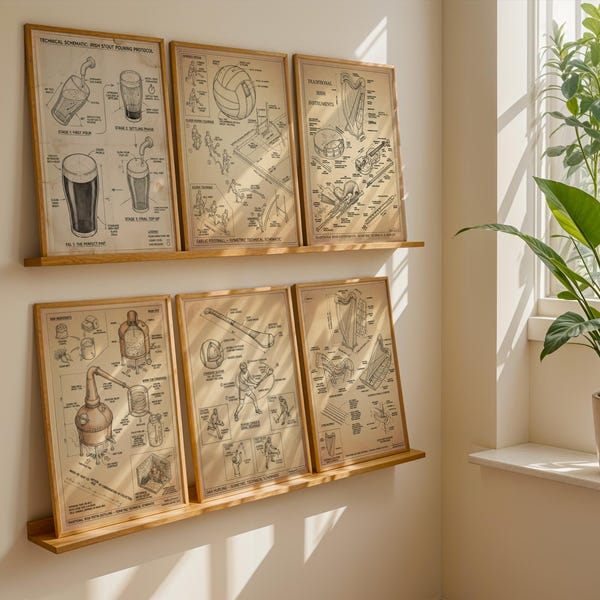 Irische Historische Isometrische Poster, Dies ist Irland, Tee, GAA, Guinness - Authentische irische Kunst