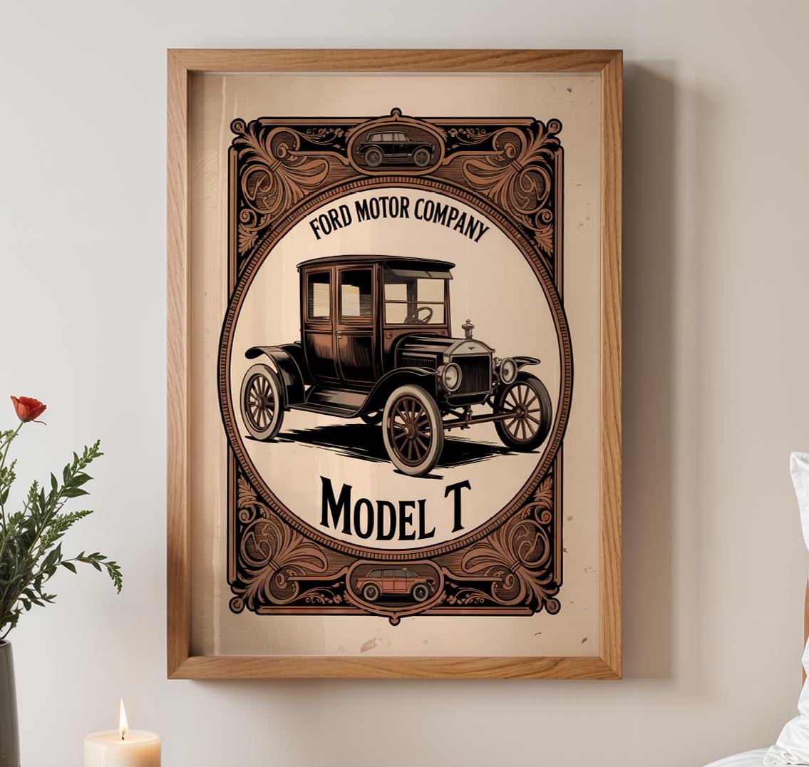 FORD Vintage Car Poster Prints | Retro Automobile Art | Automotive