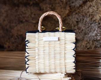 Noélia Black | Reed bag, straw bag, colourful bag, summer bag, portuguese bag, grocery bag, woven basket bag, bunte Tasche, sac coloré