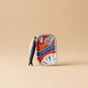 Retro Tinned Fish Poker Deck of Cards, Unique Sardine Tin Can Playing Cards, Portuguese Souvenir, Sardine Lover Gift Deck + Craft Sardine