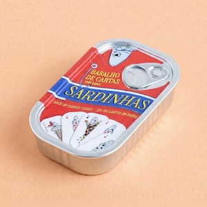 Retro Tinned Fish Poker Deck of Cards, Unique Sardine Tin Can Playing Cards, Portuguese Souvenir, Sardine Lover Gift Only the Cards Deck