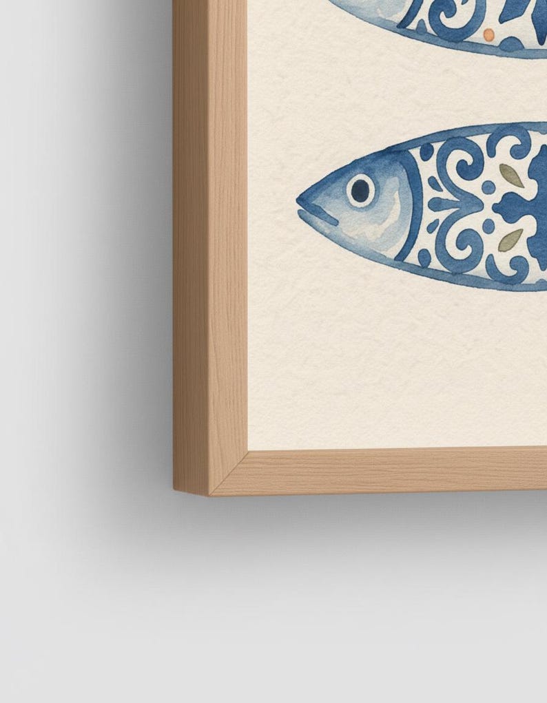Portuguese Sardine Wall Art: Sardines Painting, Coastal Home Decor Sardine Art, Mediterranean Kitchen Art, Homedecor Gift, Fish Lovers Gift image 8