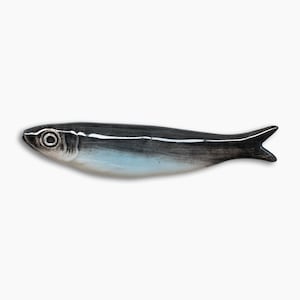 Keramische sardine, handgemaakt sardinecadeau, wanddecoratie, woondecoratie | Lloreta®