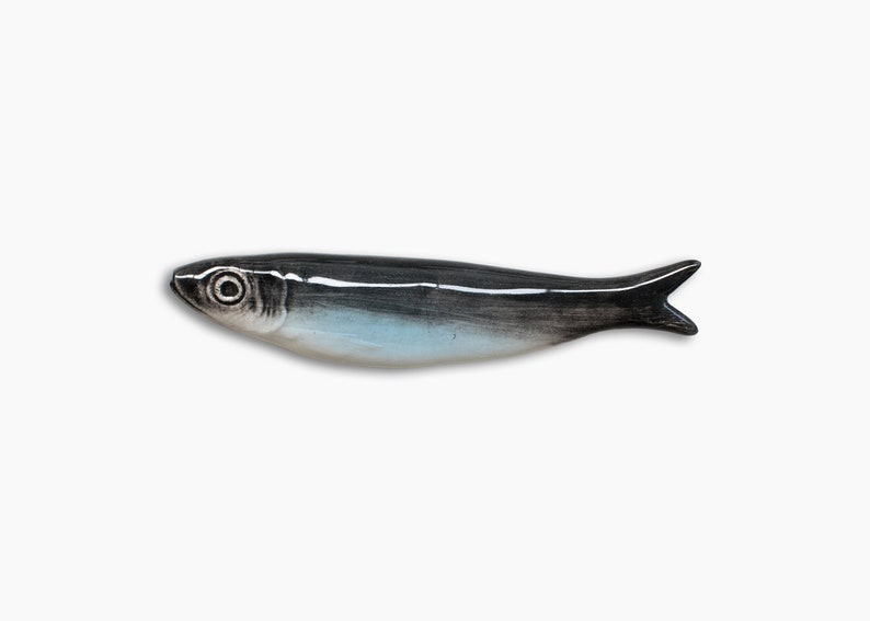 Keramische sardine, handgemaakt sardinecadeau, wanddecoratie, woondecoratie Lloreta® afbeelding 1