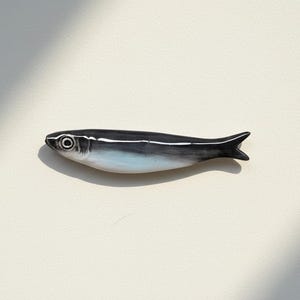 Ceramic Sardine Wall Decor: Portuguese Handmade Coastal Fish Wall Art, Unique House Warming Gift & Fishermen Aesthetic Home Decor
