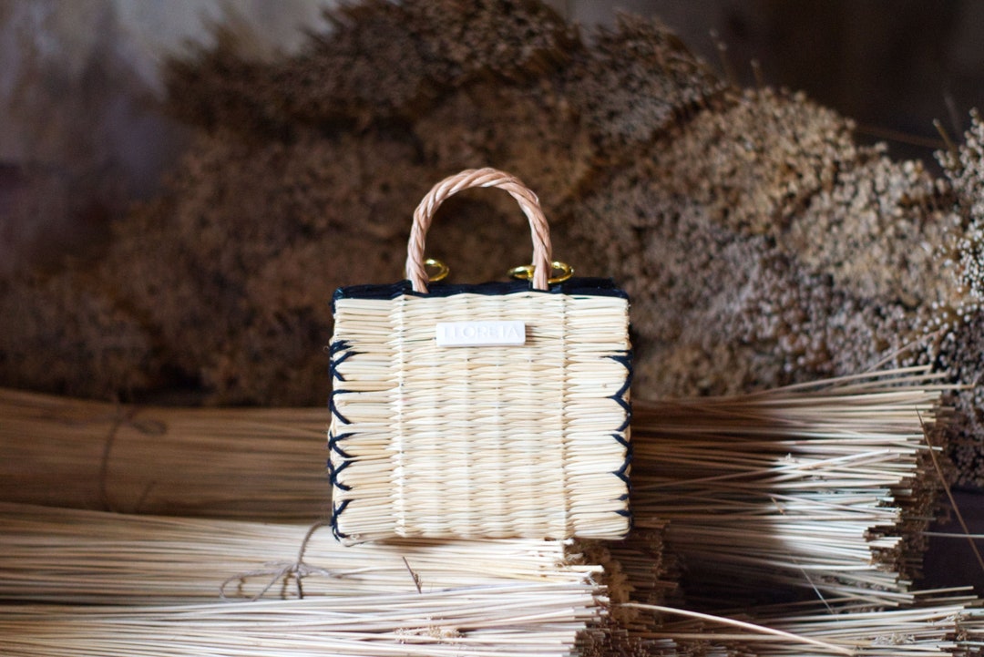 Handmade Reed Straw Basket: Portuguese Woven Grocery & Market Tote Bag ...
