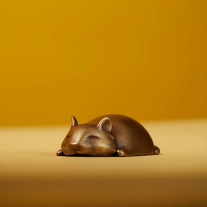 Sleeping Tiger Brass Sculpture – Handmade Zodiac Animal Figurine for Bold Home Decor and Collector Gift