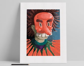 Peinture numérique pour décoration d'intérieur Tengu à dents