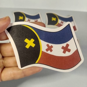 Adesivo de vinil L'Manburg, adesivo recortado de bandeira do Minecraft para garrafa de água, diário, laptop etc.