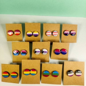 RAINBOW Colour Stud Earrings Sterling Silver Colourful Minimalist Dainty Gay Lesbian Pride Diversity Individuality Marriage Equality LGBT