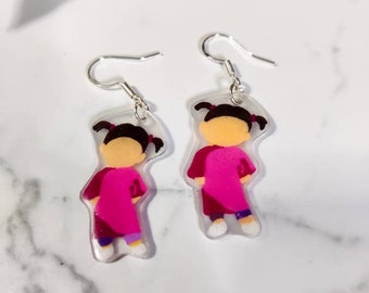 Monsters Inc Boo Earrings, Sterling Silver, Recycled Plastic Fanart