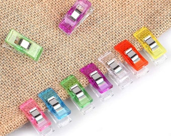 BULK Sewing Wonder Clips, Tools for Fabric, Quilting, Crochet DIY projects, Rainbow colour