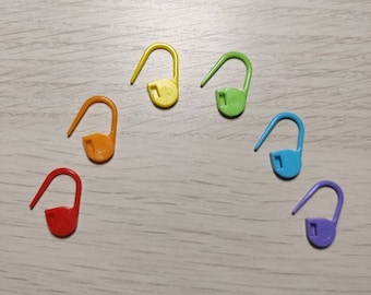 Stitch Markers for Crochet, Weaving or Knitting, Rainbow Colorful Locking Stitch Holder