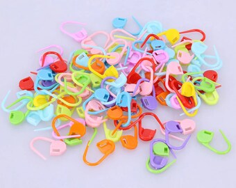BULK Stitch Markers for Crochet, Weaving or Knitting, Rainbow Colorful Locking Stitch Holder