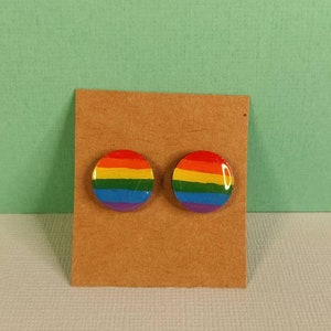 HBTQ Pride Flags Träörhängen, Anpassade Smycken i Kirurgiskt Stål bild 8