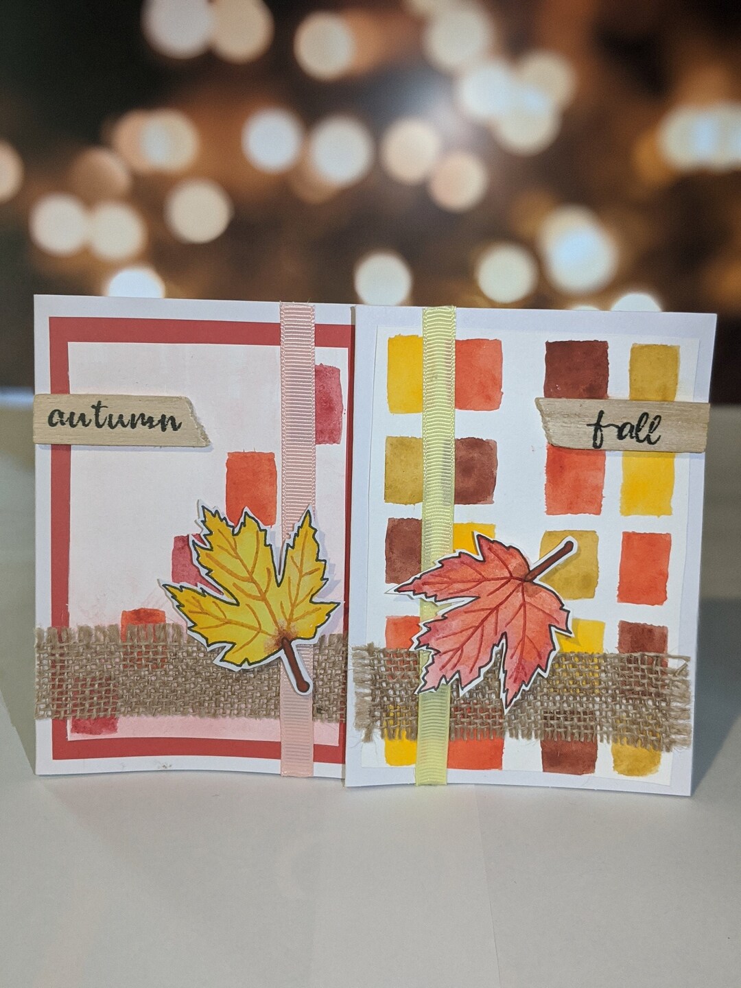 Watercolour Autumn Fall Leaves 3D Greeting Card Pack of 2 - Etsy