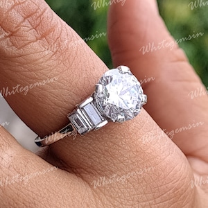 Titanic Engagement Ring, Four Prong Titanic Ring, 2.25Ct White Round Diamond Ring, Titanic Inspired Wedding Ring