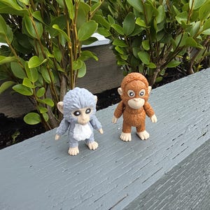 Punch the Viral Monkey & Teddy — Cute 5cm 3D Printed Collectible Figure, Viral Desk Buddy, Mini Display Ornament (Not a Toy)