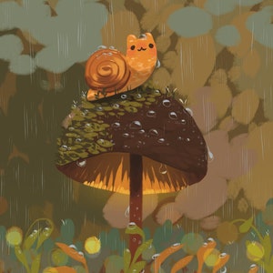 Snail's Rainy Day Art Print 11 x 17"