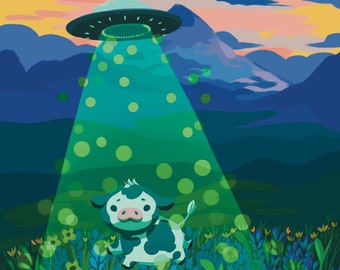 Cow Abduction Art Print 11 x 17"