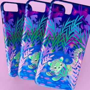 Etui na telefon Neon Jungle Tiger Cub - uroczy i żywy design | Ochronne etui na iPhone'a, Samsunga Galaxy, Pixela i inne