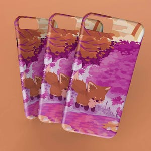 Lesbian Pride Flag Fox Phone Case - Cute Forest Design | Protective Cover for iPhone, Samsung Galaxy, Pixel & More