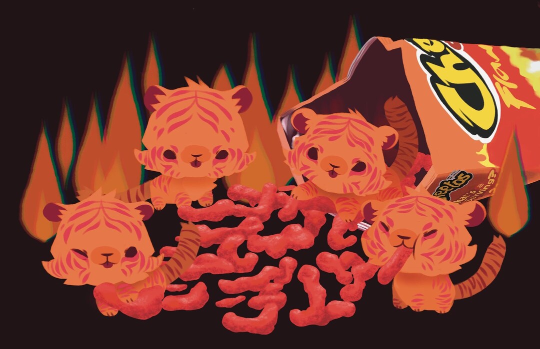 Hot Chip Tigers Art Print 11 x 17 Katzen Kunstdruck, Hot Chip Kunst ...