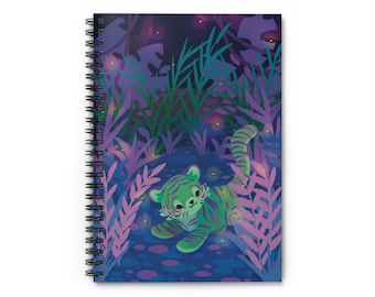 Neon Tiger Notizbuch / gewundenes Notizbuch / süßes Notizbuch / kawaii Notizbuch / Geschenke für sie / College Notizbuch / kawaii Notizbuch