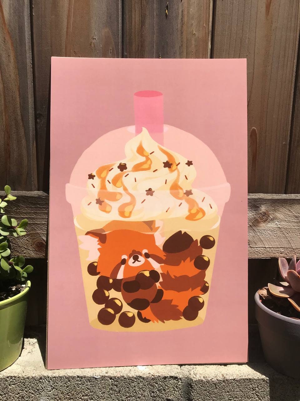 Red Panda Boba Art Print 11 X 17 - Etsy