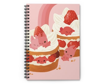 Dessert Rabbits Notebook / Spiral notebook / cute notebook / gifts for her / college notebook / notetaking / kawaii notebook